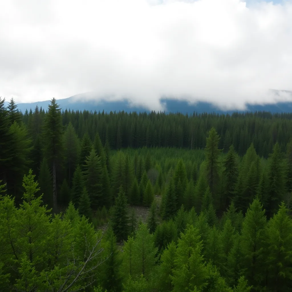 A picture of a forest landscape