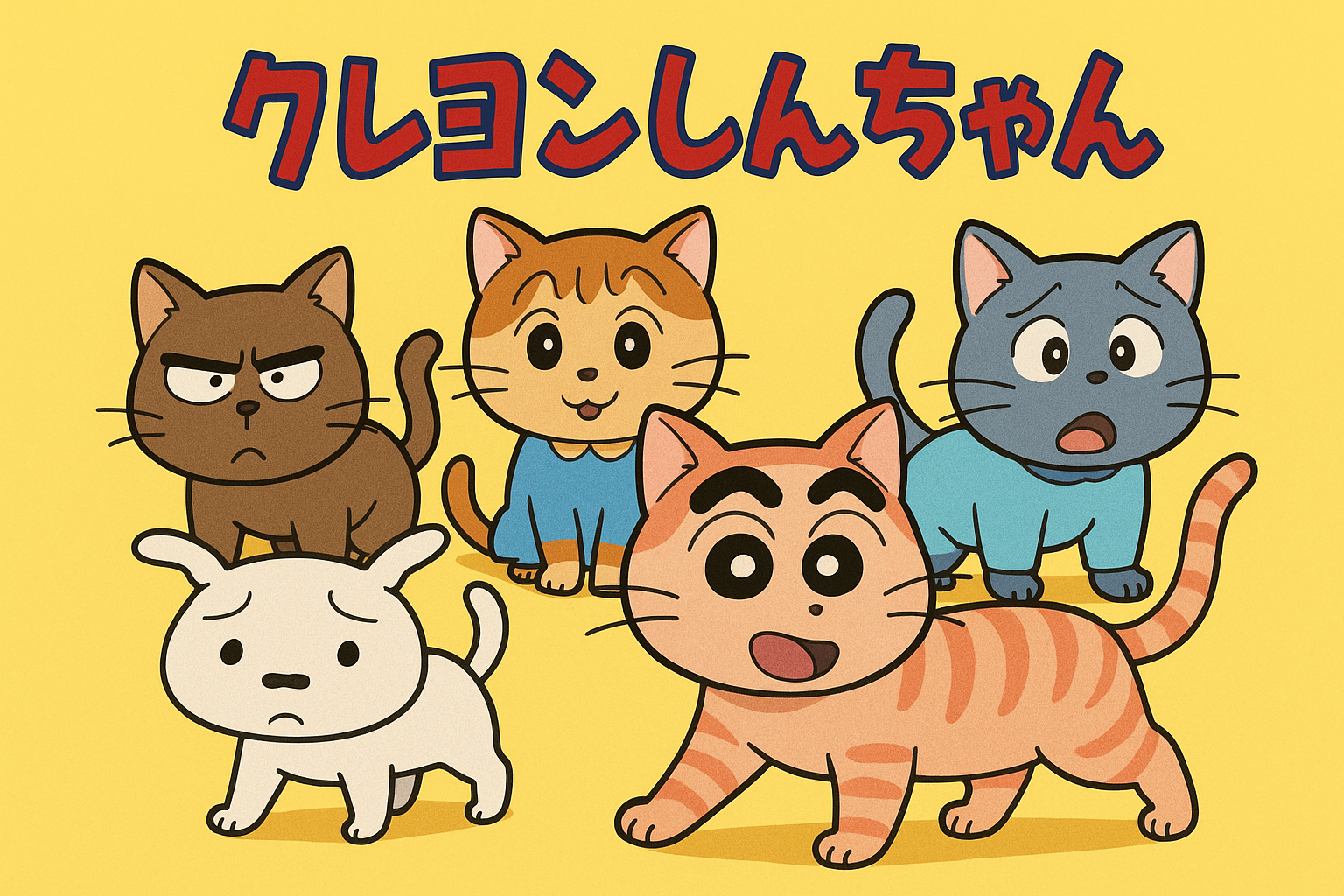 The team in the anime 蜡笔小新 is depicted as cats.